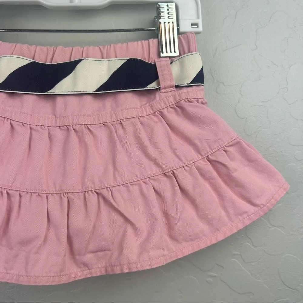 Ralph Lauren pink ruffle tiered skirt with embroidered dog belt size 12 months